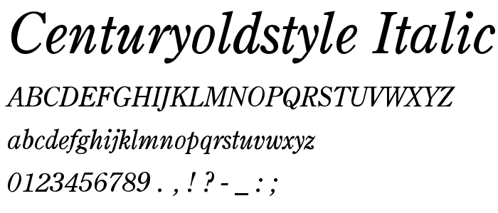 CenturyOldStyle Italic font